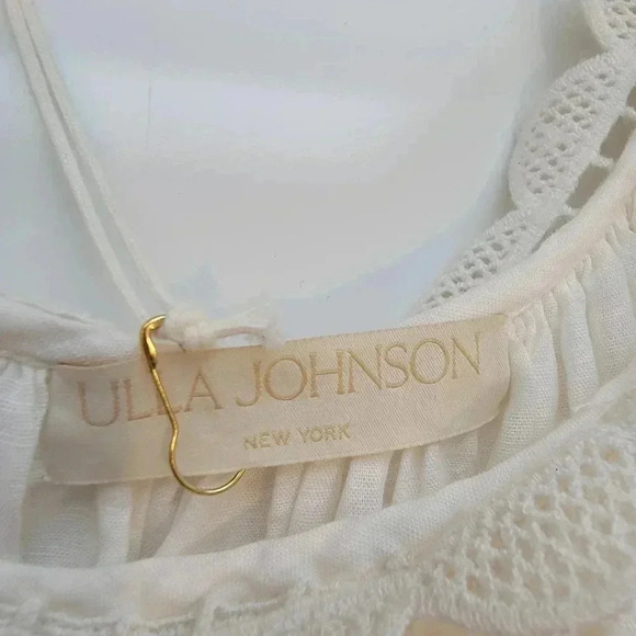 Ulla Johnson Leona Dress Midi Cotton Linen Lace Cottagecore Beach 4 - Picture 11 of 11